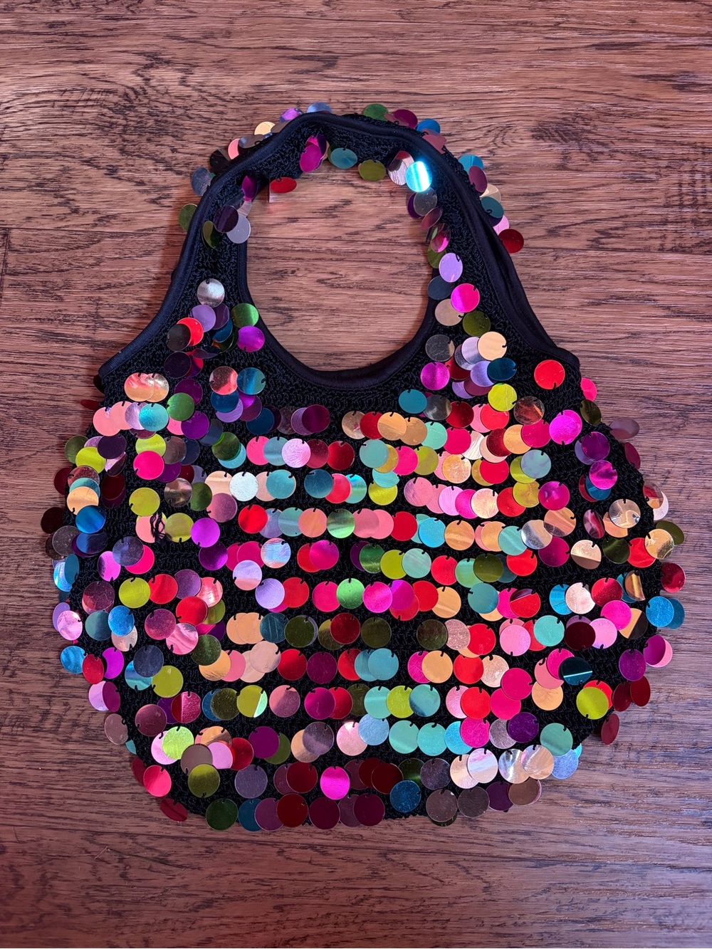 Vintage Y2K Rainbow Sparkly Sequin Shoulder Hobo Bag Purse